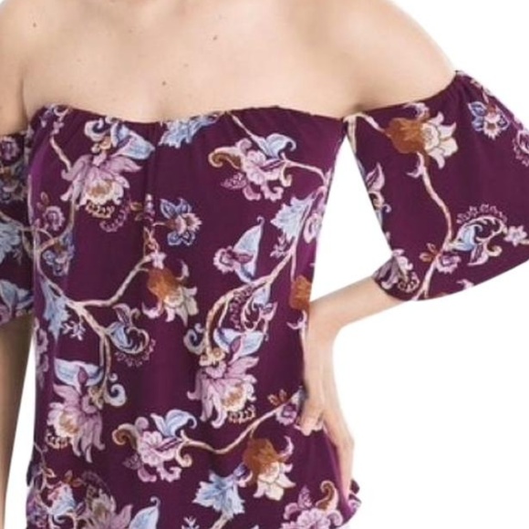 White House Black Market Tops - White House Black Market Off Shoulder Purple Top